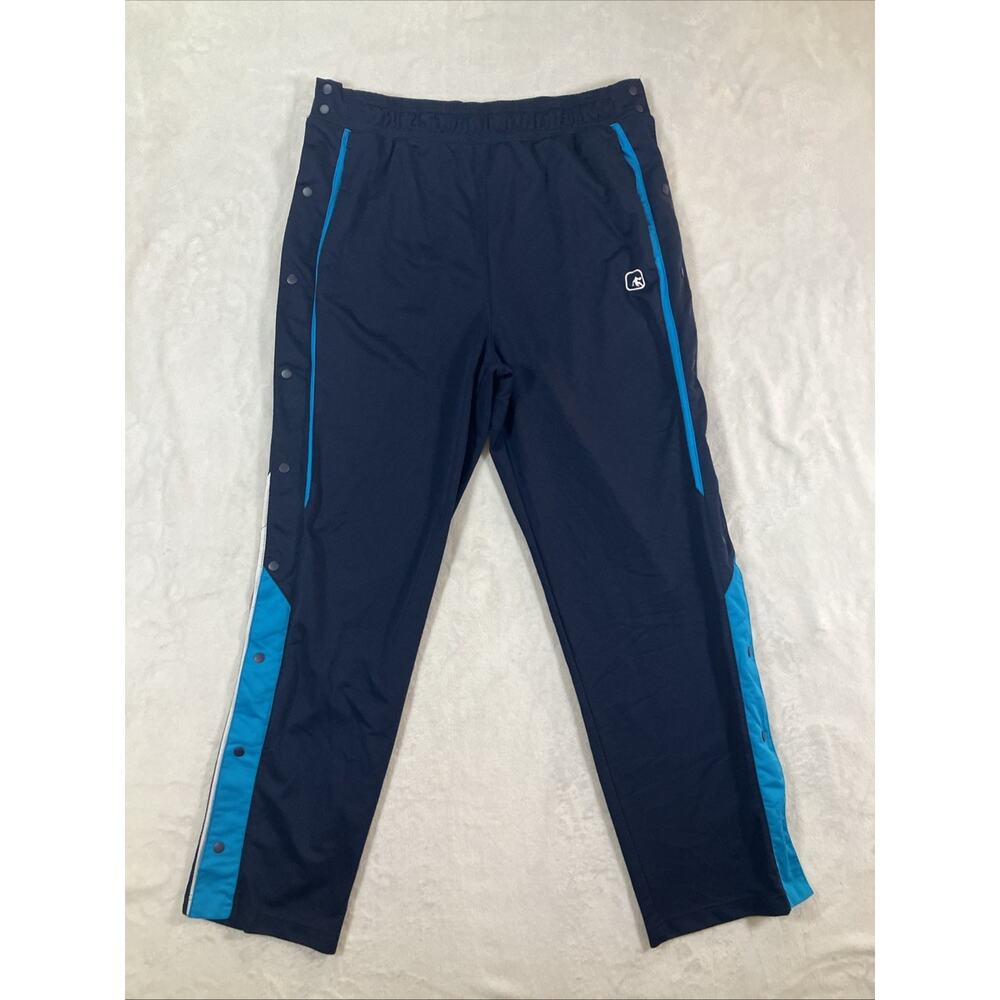 And1 Blue Rip Off Men's Large Track Pants Snap Side Warm Up Joggers Athleisure